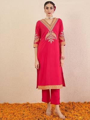 Women Ethnic Motifs Embroidered Kurta with Trousers & Dupatta 6