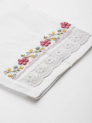 Women Floral Embroidered Thread Work Kurta with Trousers & With Dupatta 8