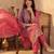Women Ombre Dyed Thread Work Kurta with Trousers & With Dupatta