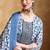 Floral printed cotton round neck kurta trouser & dupatta set