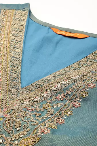 Women Ethnic Motifs Embroidered Kurta with Trousers & With Dupatta