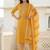 Mustard Printed Straight Kurta Trousers Dupatta Set Kurta Sets