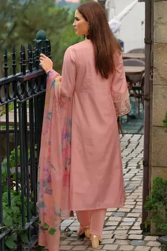 Women Ethnic Motifs Embroidered Thread Work Kurta with Trousers & With Dupatta