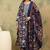 Floral printed cotton round neck kurta trouser & dupatta set