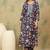 Floral printed cotton round neck kurta trouser & dupatta set