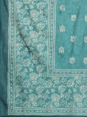 Women Floral Printed Empire Cotton Kurta with Trousers & With Dupatta 4