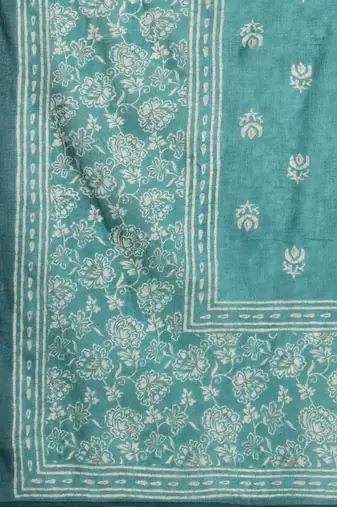 Women Floral Printed Empire Cotton Kurta with Trousers & With Dupatta