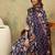 Floral printed cotton round neck kurta trouser & dupatta set