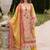 Women Floral Printed Sequinned Linen Kurta with Trousers & With Dupatta