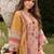 Women Floral Printed Sequinned Linen Kurta with Trousers & With Dupatta