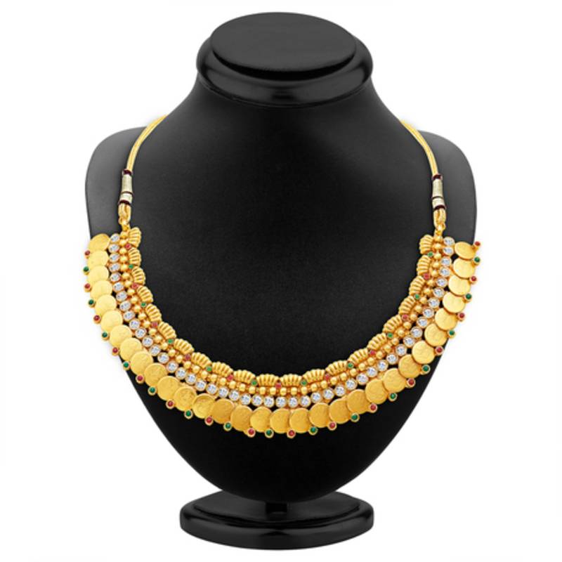 Pleasing Gold Plated Temple Jewellery Necklace Set