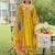 Floral Embroidered Thread Work Tieup Neck A-Line Kurta With Trousers & Dupatta
