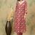 Floral printed cotton v neck kurta trouser & dupatta set