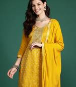 Ethnic Motifs Kurta with Trousers & With Dupatta