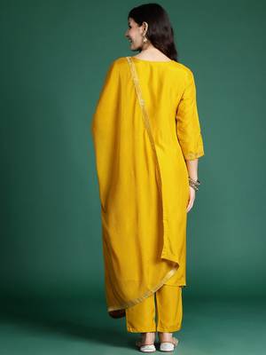 Ethnic Motifs Kurta with Trousers & With Dupatta 6
