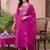 Women Floral Embroidered Thread Work Kurta with Trousers & With Dupatta