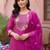 Women Floral Embroidered Thread Work Kurta with Trousers & With Dupatta
