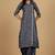 Floral printed cotton v neck kurta trouser & dupatta set