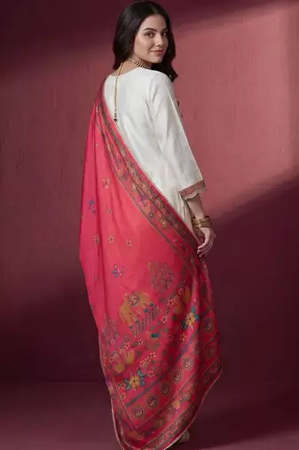 Women Ethnic Motifs Printed Regular Thread Work Kurta with Trousers & With Dupatta
