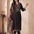 Women Floral Embroidered Thread Work Liva Kurta with Trousers & With Dupatta