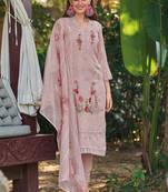 Women Floral Embroidered Thread Work Kurta with Trousers & With Dupatta