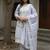 Floral Embroidered Thread Work Cotton Kurta With Trousers & Dupatta