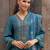 Women Floral Embroidered Mirror Work Kurta with Trousers & Dupatta