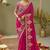 Rani pink bamber silk gota patti embroidery work saree with blouse