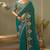 Teal bamber silk gota patti embroidery work saree with blouse