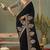 Black bamber silk gota patti embroidery work saree with blouse