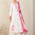 Floral Embroidered V-Neck Thread Work A-Line Kurta & Trousers With Dupatta
