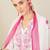 Floral Embroidered V-Neck Thread Work A-Line Kurta & Trousers With Dupatta