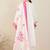 Floral Embroidered V-Neck Thread Work A-Line Kurta & Trousers With Dupatta