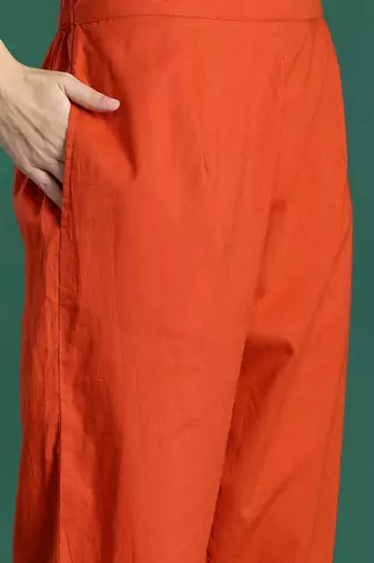 Women Floral Pleated Cotton Kurta with Trousers & With Dupatta