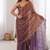 Copper fendy satin heavy embroidery sequins work saree with blouse