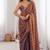Copper fendy satin heavy embroidery sequins work saree with blouse