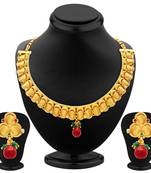 Stunning Gold Plated Temple Jewellery Necklace Set