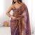 Copper fendy satin heavy embroidery sequins work saree with blouse