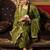 Embroidered Round Neck Straight Kurta With Trousers & Dupatta