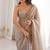 Grey fendy satin heavy embroidery sequins work saree with blouse