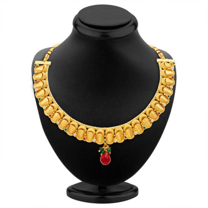 Stunning Gold Plated Temple Jewellery Necklace Set