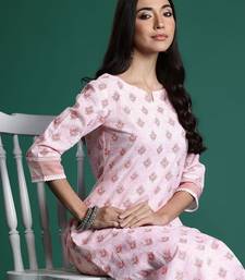 Floral Printed Cotton Kurta with Trousers