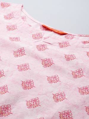 Floral Printed Cotton Kurta with Trousers 3