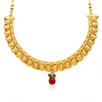 Stunning Gold Plated Temple Jewellery Necklace Set 4
