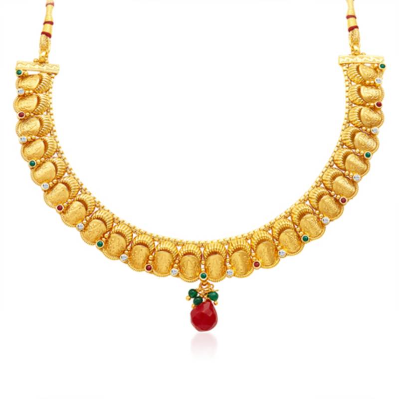 Stunning Gold Plated Temple Jewellery Necklace Set