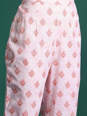 Floral Printed Cotton Kurta with Trousers 4