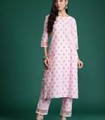 Floral Printed Cotton Kurta with Trousers