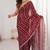 Maroon fendy satin heavy embroidery sequins work saree with blouse