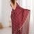 Maroon fendy satin heavy embroidery sequins work saree with blouse