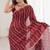 Maroon fendy satin heavy embroidery sequins work saree with blouse